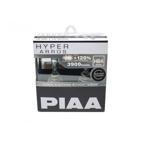 Autožiarovky PIAA Hyper Arros 3900K HB4 - o 120 percent vyššiu svietivosť, zvýšený jas