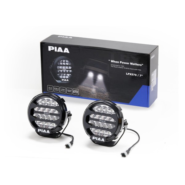 PIAA LPX570 prídavné diaľkové okrúhle LED svetlomety s priemerom 184 mm / 7