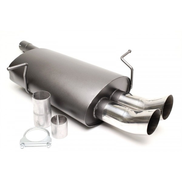 TA Technix športový výfuk - BMW 3 E46 316/318/320/323/328 okrem Compact, 2x 76 mm DTM zahnutá nerezová koncovka bez uzáverom