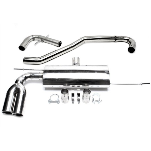 TA Technix závodný nerezový catback výfuk - Audi A3 3dv (8P, 04-13) okrem Quattro, 2x 76 mm rovná nerezová koncovka s perlom
