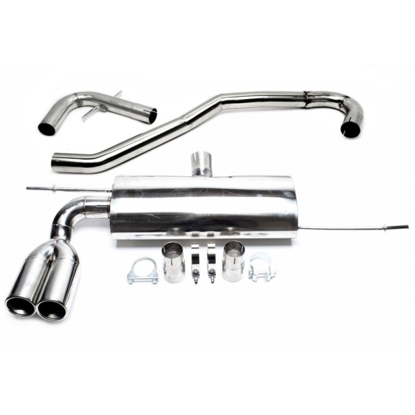 TA Technix závodný nerezový catback výfuk - Audi A3 3dv (8P, 04-13) okrem Quattro, 2x 76 mm rovná nerezová koncovka s perlom