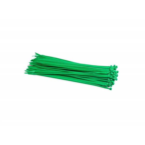 Farebné PVC sťahovacie pásky balenie 100 ks, farba zelená, rozmer 300 x 3,6 mm