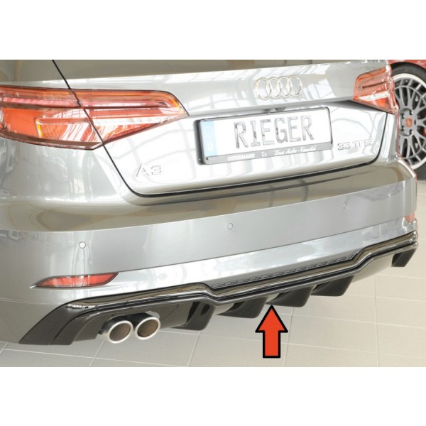 Rieger Tuning vložka zadného nárazníka pre Audi A3 (8V) 3/5-dvere., Facelift, r.v. od 09/2016, Povrc