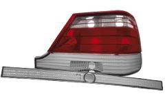 Zadné číre svetlá Mercedes Benz W140 S-trieda 97-99 - red / crystal