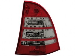 Zadné číre svetlá LED - Mercedes Benz W203 C 00-07 červeno / čierne