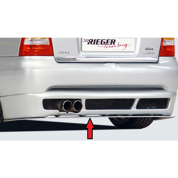 Rieger lipa pod zadný nárazník pre Opel Astra G 3-dver., cabrio, kupé, plast ABS bez povrchovej úpravy