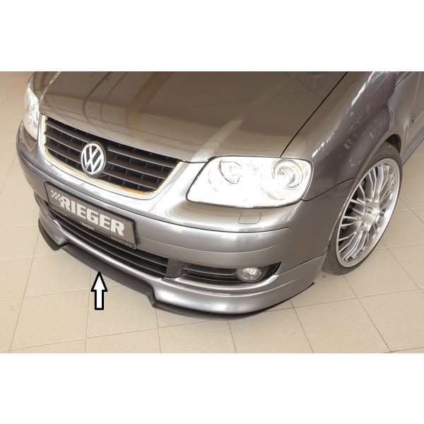 Rieger lipa pod predný nárazník Rieger pro Volkswagen Touran 1T van pred faceliftom, 03/03-10/06, plast ABS s povrchovou úpravou Carbon-Look