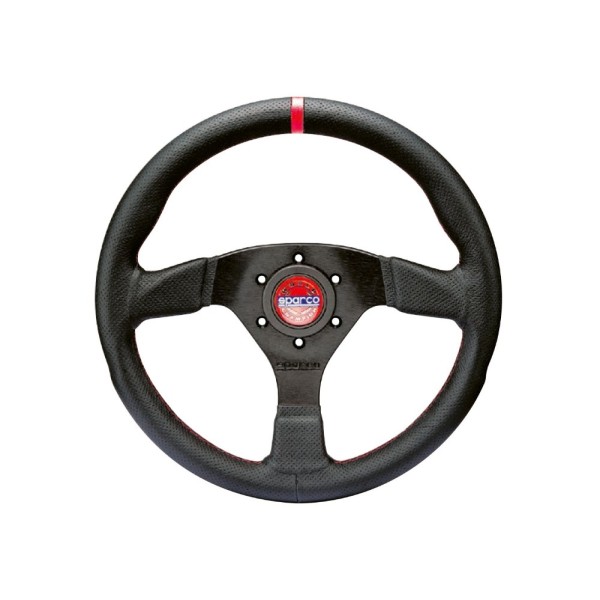 Sparco R383 športový volant 330 mm, materiál venca: kože s červeným prešitím