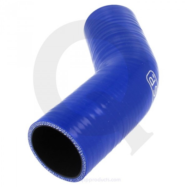 QSP - modrá silikónová hadica na benzín / olej s uhlom 45 °, priemer 57mm