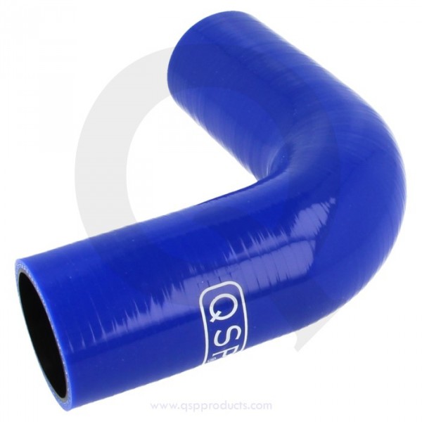 QSP - modrá silikónová hadica na benzín / olej s uhlom 90 °, priemer 51mm