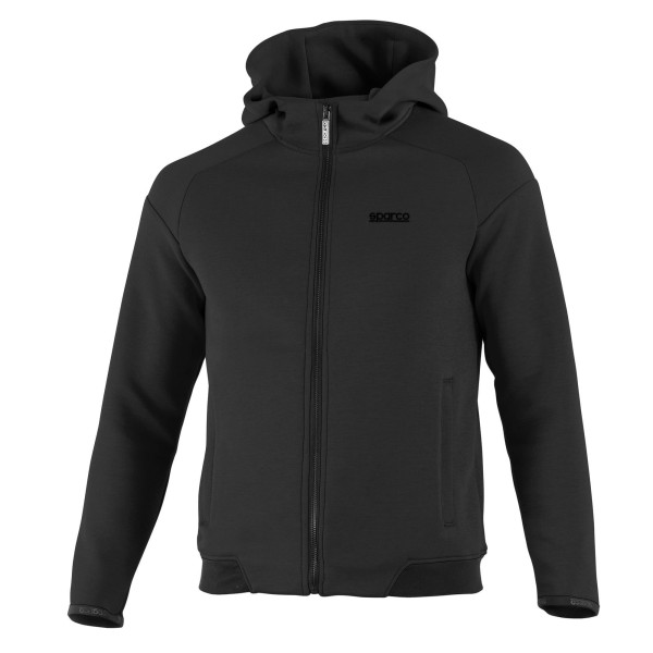 Sparco mikina sa zipsom a kapucňou, farba: čierna