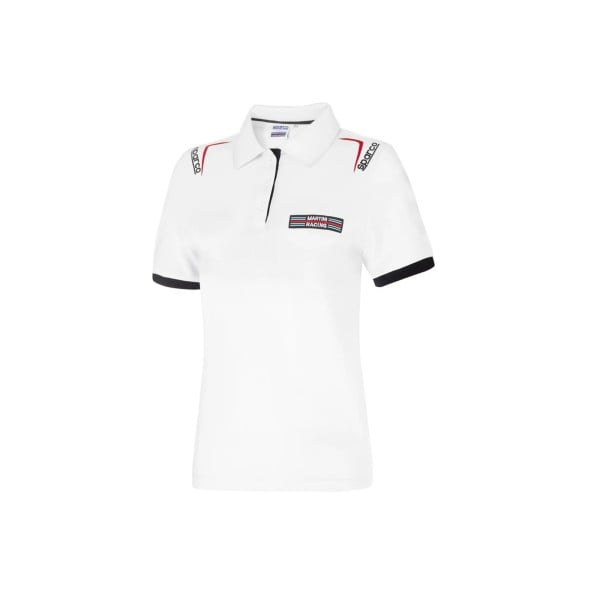 Sparco dámska polokošeľa s vyšitým logom Martini Racing, farba: biela