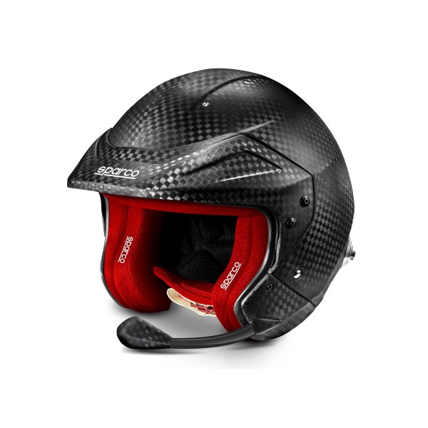 Karbonová prilba Sparco Prime RJ-aj Supercarbon s homologáciou FIA, farba: čierno-červená