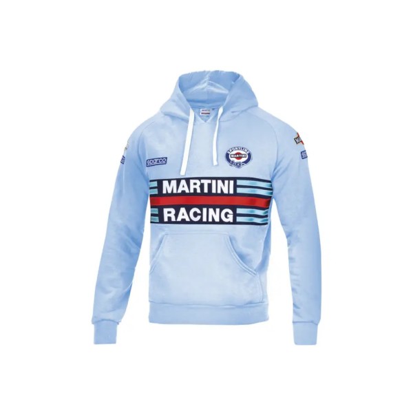 Sparco mikina s kapucňou Martini Racing, farba: svetlomodrá