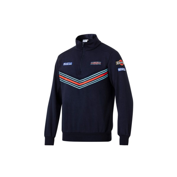 Sparco mikina s polovičním zipsom, edice Martini Racing, farba: modrá