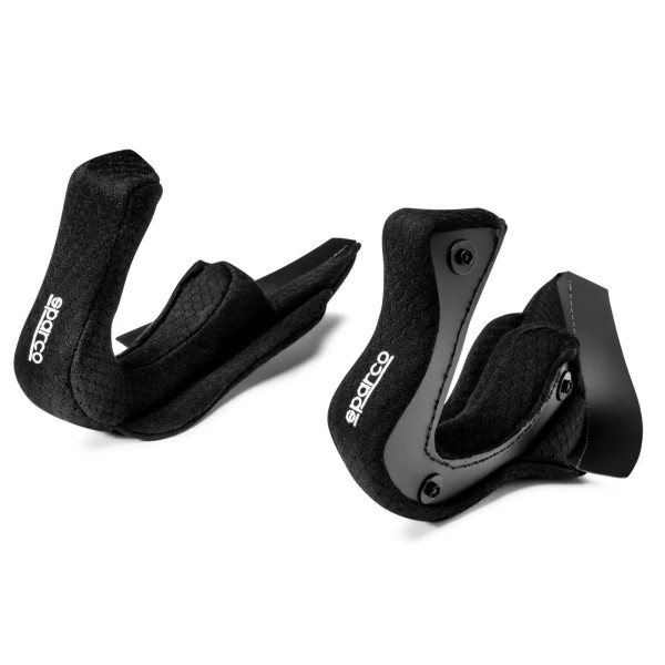 Sparco náhradný lícnicové čalúnenie pre prilby RJ-i Supercarbon / RJ, farba: čierna, hrúbka: 20 mm