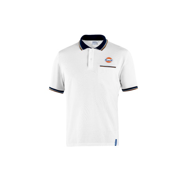 Sparco polo tričko Gulf s náprsní kapsičkou, farba: biela