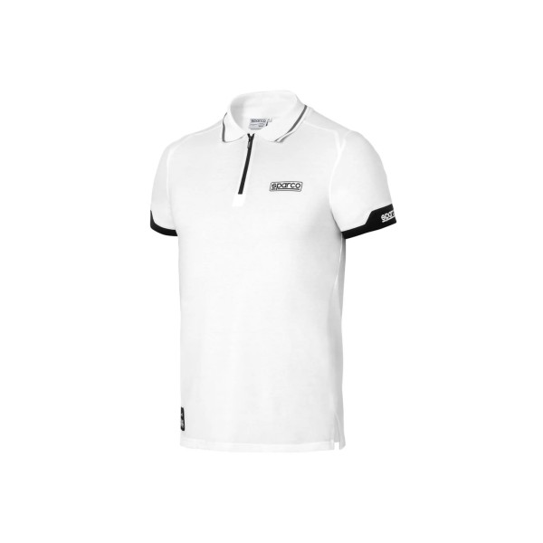 Sparco polokošeľa Zips, farba: biela