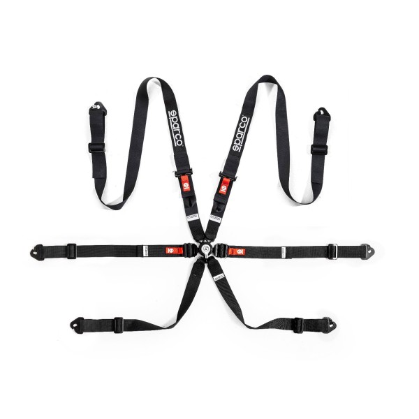 Sparco šesťbodový bezpečnostný pás COMPETITION H-2 PD, farba čierna