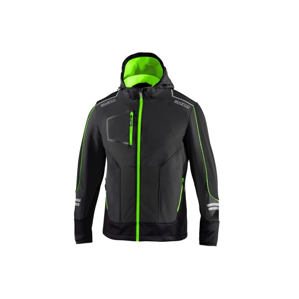 Sparco technická softshell bunda York, farba: šedo-zelená