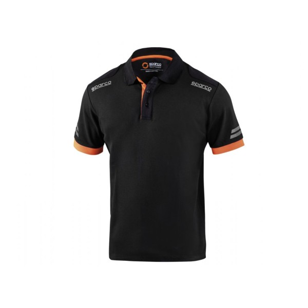 Sparco technické polo tričko Toledo, farba: čierno-oranžová