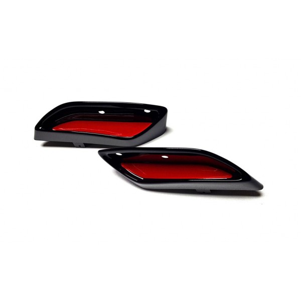 Škoda Superb III - atrapy výfuku RS-STYLE v prevedení RS230 Glossy black GLOWING RED
