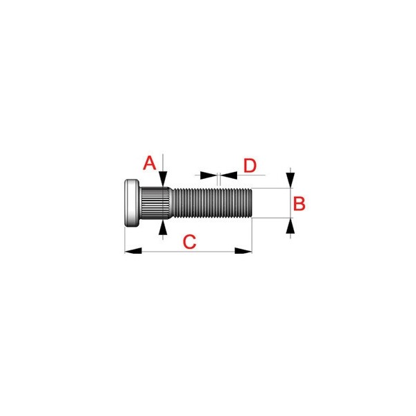 Kolesový štefty QSP - M12x1,5 dĺžka 51mm