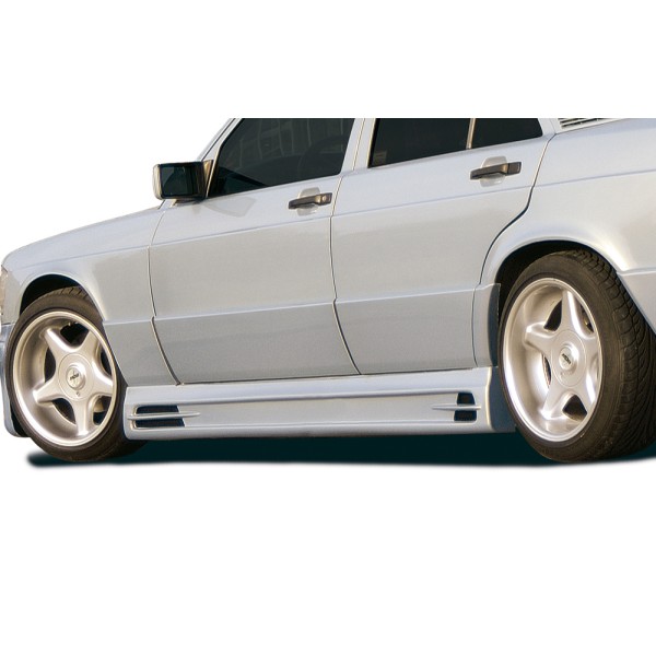 Rieger bočný prah mont. strana pravá pro Mercedes 190 W201 sedan, plast ABS bez povrchovej úpravy, s prolisem, s prolisem a dvěma výřezy, r.v. do 1989