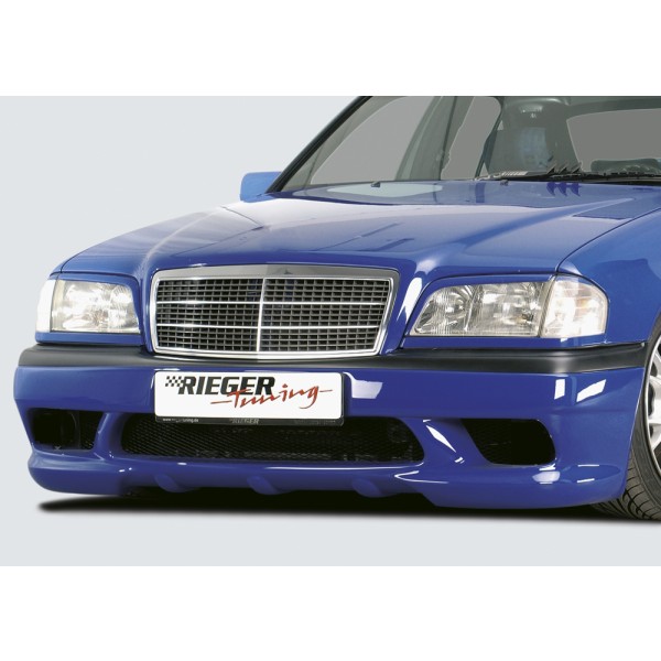 Rieger predný nárazník pro Mercedes třída C W202 sedan, t-model, plast ABS bez povrchovej úpravy, s držiakmi originálnych hmlových svetiel