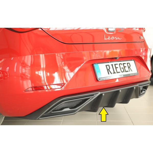 Rieger vložka zadného nárazníka pre orig. koncový tlumič výfuku pro Seat Leon KL 5-dver., 04/20-, plast ABS bez povrchovej úpravy, mont. strana