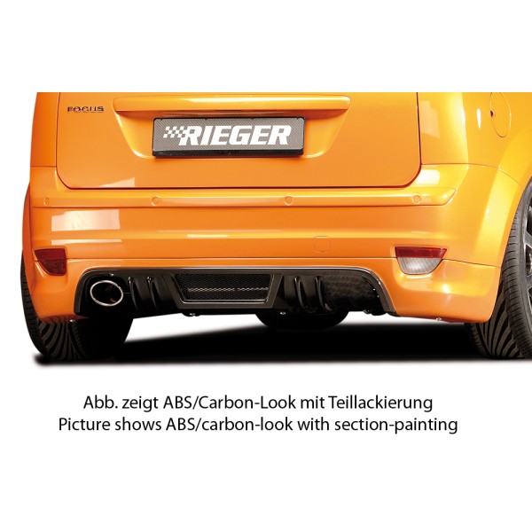 Rieger spojler pod zadný nárazník pre Ford Focus 2 3-dver., 5-dver. pred faceliftom r.v. 07/04-01/08, plast ABS bez povrchovej úpravy, pro vozy s koncovkou vlevo