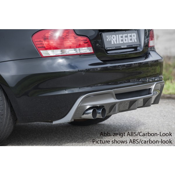Rieger vložka zadného nárazníka pre BMW rad 1 E82, E88 kabriolet, kupé, plast ABS bez povrchovej úpravy, pre dvojitú koncovku vlevo