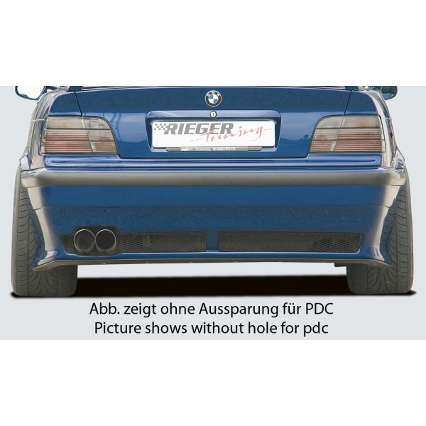 Rieger kompletní zadný nárazník pre BMW rad 3 E36 kabriolet, kupé, sedan, touring, plast ABS bez povrchovej úpravy
