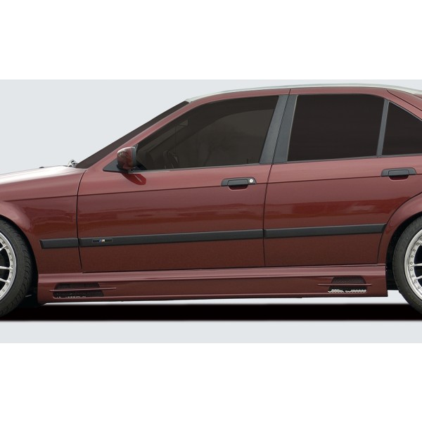 Rieger bočný prah mont. strana ľavá pro BMW rad 3 E36 compact, kabriolet, kupé, sedan, touring, r.v. 01/90-12/99, plast ABS bez povrchovej úpravy, s prolisem, s prolisem a dvěma výřezy
