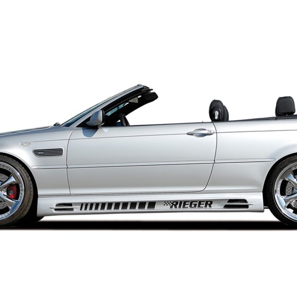 Rieger bočný prah (175mm) mont. strana ľavá pro BMW rad 3 E46, E46 M3 compact, kabriolet, kupé, sedan vr. faceliftu, r.v. 02/02-, 02/98-12/01, 06/00-, plast ABS bez povrchovej úpravy, s prolisem, s prolisem a dvěma výřezy