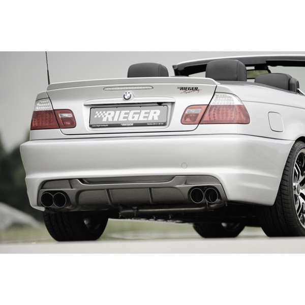Rieger kompletní zadný nárazník pre BMW rad 3 E46 kabriolet, kupé, sedan pred faceliftom, plast ABS bez povrchovej úpravy, pre vozidlá bez parkovacieho asistenta (PDC)