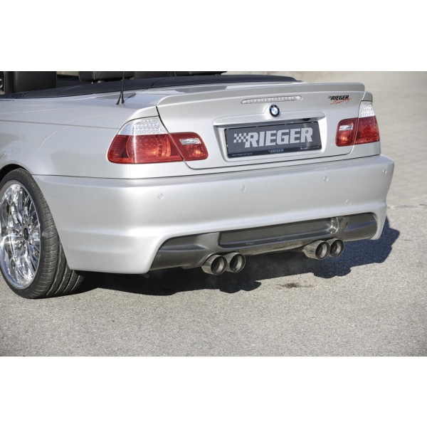 Rieger kompletní zadný nárazník pre BMW rad 3 E46 kabriolet, kupé, sedan pred faceliftom, plast ABS bez povrchovej úpravy, pre vozidlá s parkovacím asistentom (PDC)