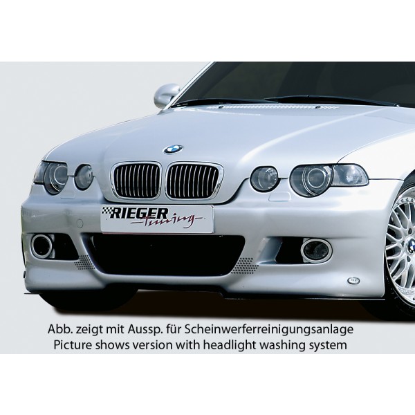 Rieger kompletný predný nárazník pro BMW rad 3 E46 compact po faceliftu, plast ABS bez povrchovej úpravy, pro vozy bez ostřikovačů světlometů