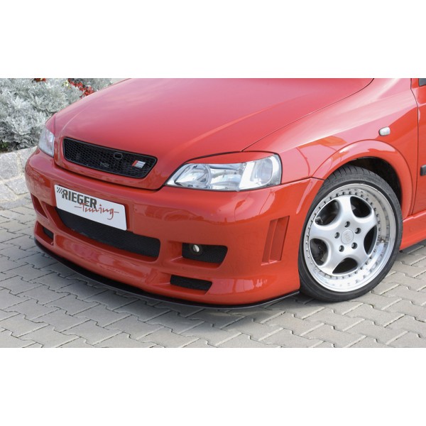 Rieger kompletný predný nárazník pro Opel Astra G 3-dver., 5-dver., cabrio, caravan, fastback, hatchback, kupé, notchback, plast ABS bez povrchovej úpravy, s rebrovaním, pro vozy bez ostřikovačů