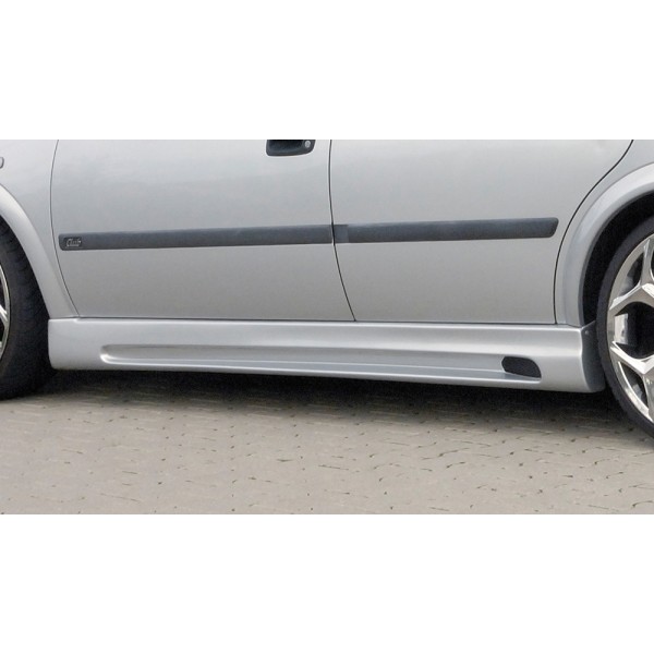 Rieger bočný prah mont. strana ľavá pro Opel Astra G 5-dver., caravan, fastback, hatchback, notchback, plast ABS bez povrchovej úpravy, s prelisom a výrezom
