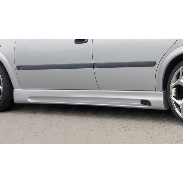Rieger bočný prah mont. strana pravá pro Opel Astra G 5-dver., caravan, fastback, hatchback, notchback, plast ABS bez povrchovej úpravy, s prelisom a výrezom