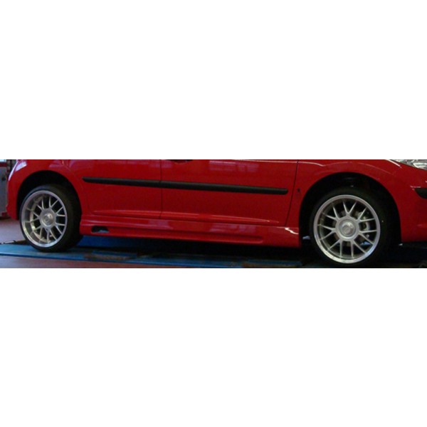 Rieger bočný prah mont. strana ľavá pro Peugeot 207 3-dver., 5-dver., kabriolet, sedan, r.v. 03/07-, 04/06-, plast ABS bez povrchovej úpravy, s prelisom a výrezom