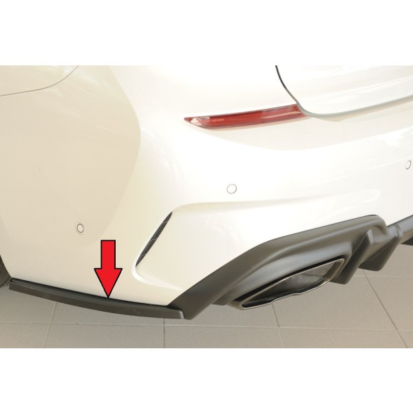 Rieger spoiler pod zadný nárazník na levé straně pro BMW rad 3 G21 touring r.v. 03/19-06/22, plast ABS bez povrchovej úpravy