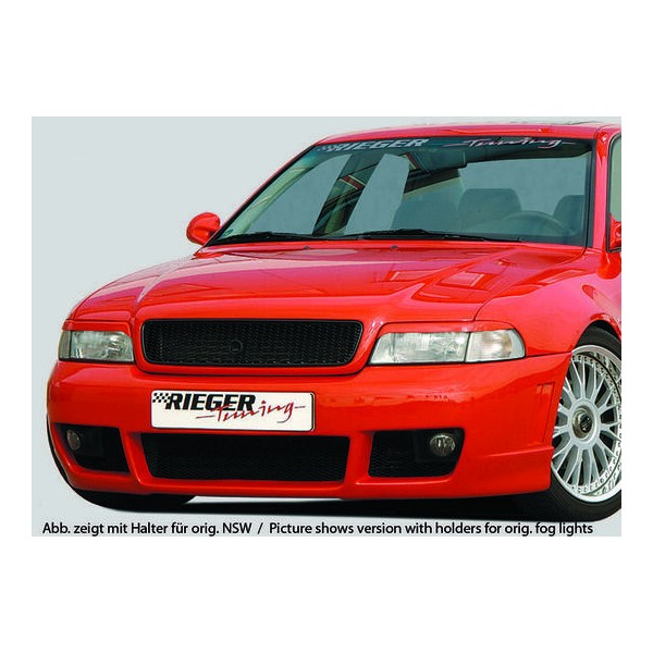 Rieger kompletný predný nárazník RS4-Look pro Audi A4 B5 avant, sedan, plast ABS bez povrchovej úpravy, bez držáků originálních mlhových světel