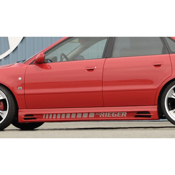Rieger bočný prah mont. strana pravá pro Audi A4 B5 avant, sedan, r.v. 11/94-98, 99-12/00, plast ABS bez povrchovej úpravy, s prolisem, s prolisem a dvěma výřezy