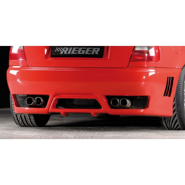 Rieger kompletní zadný nárazník pre Audi A4 B5 avant, plast ABS bez povrchovej úpravy, s rebrovaním, pre vozidlá bez parkovacieho asistenta (PDC)