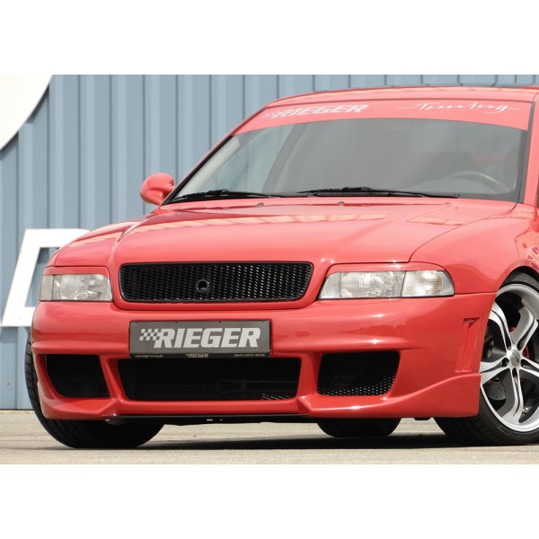 Rieger kompletný predný nárazník RS4-Look pro Audi A4 B5 avant, sedan, plast ABS bez povrchovej úpravy, bez držáků originálních mlhových světel, mimo S4