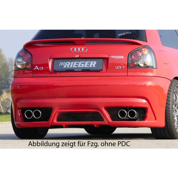 Rieger kompletní zadný nárazník new Design pro Audi A3 8L 3-dver., 5-dver., plast ABS bez povrchovej úpravy