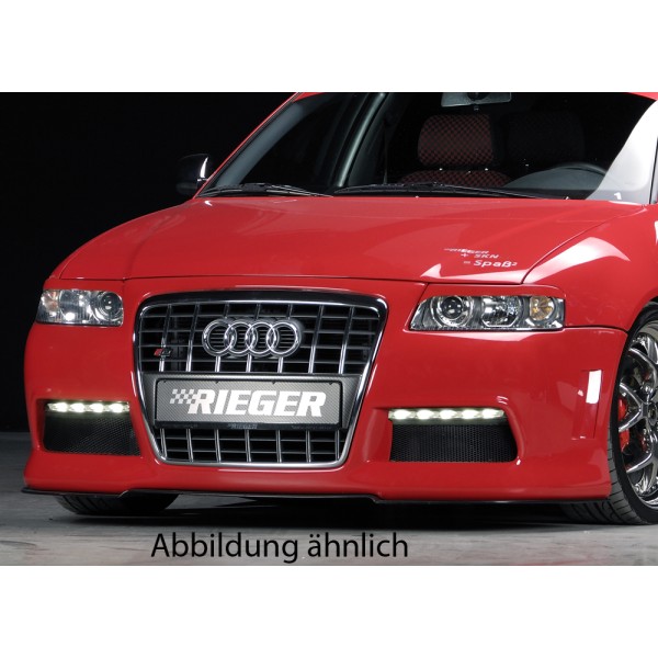Rieger kompletný predný nárazník R-Frame pro Audi A3 8L 3-dver., 5-dver., plast ABS bez povrchovej úpravy, pro orig. masku Audi z modelu S, s rebrovaním, s výřezy pro světla na denní svícení