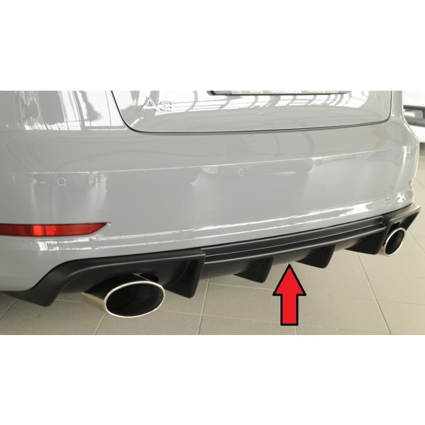 Rieger vložka zadného nárazníka pre Audi A3 S3 8V 3-dver. (convertible 8V7), 5-dver. (sedan 8VS) pred faceliftom, plast ABS bez povrchovej úpravy